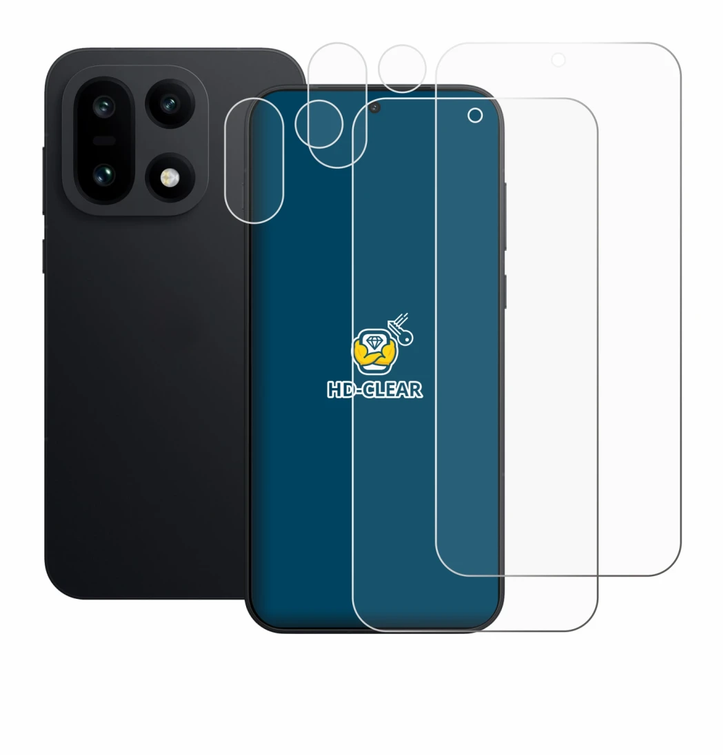 Imagen del dispositivo OnePlus 15 (Frontal+Cámara) con una amplia variedad de protectores de pantalla.