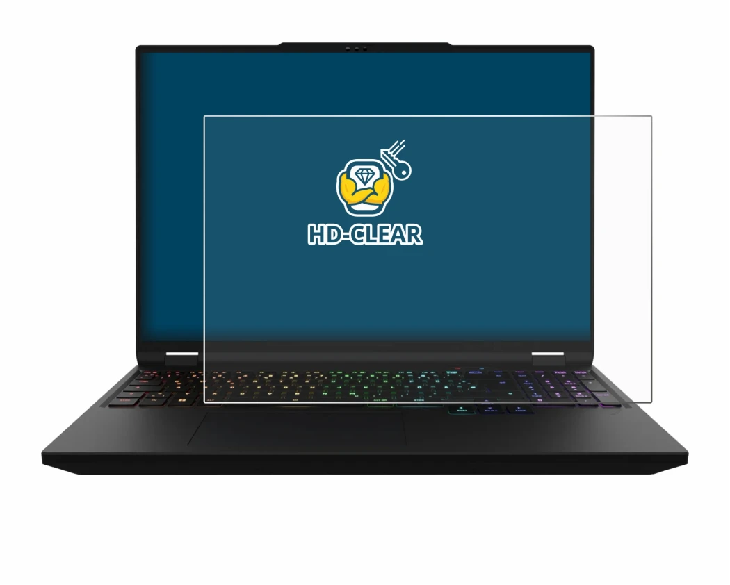 Imagen del dispositivo XMG Apex 16 Max con una amplia variedad de protectores de pantalla.