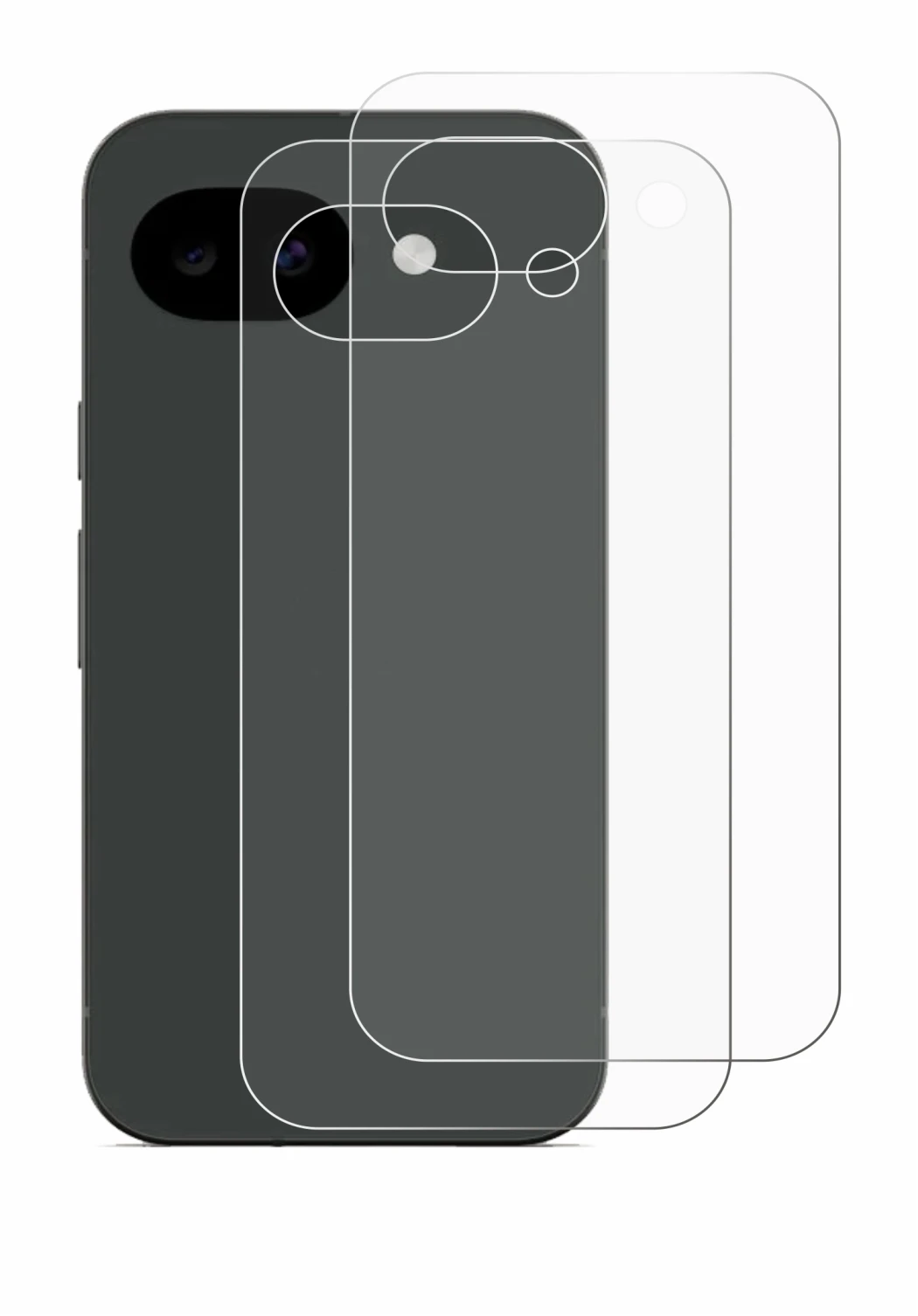 Imagen del dispositivo Google Pixel 10a (Trasero) con una amplia variedad de protectores de pantalla.