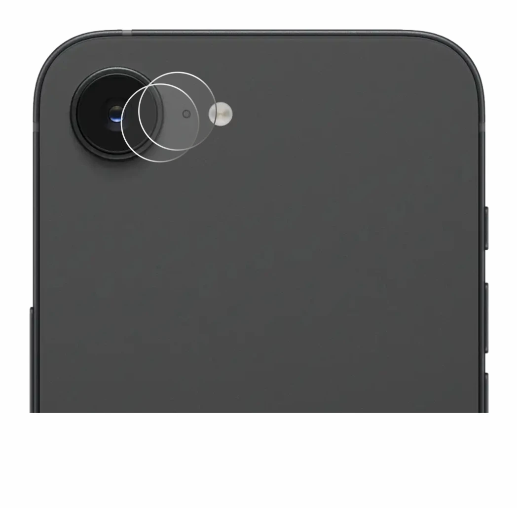 Imagen del dispositivo Apple iPhone 17e (SÓLO Cámara) con una amplia variedad de protectores de pantalla.