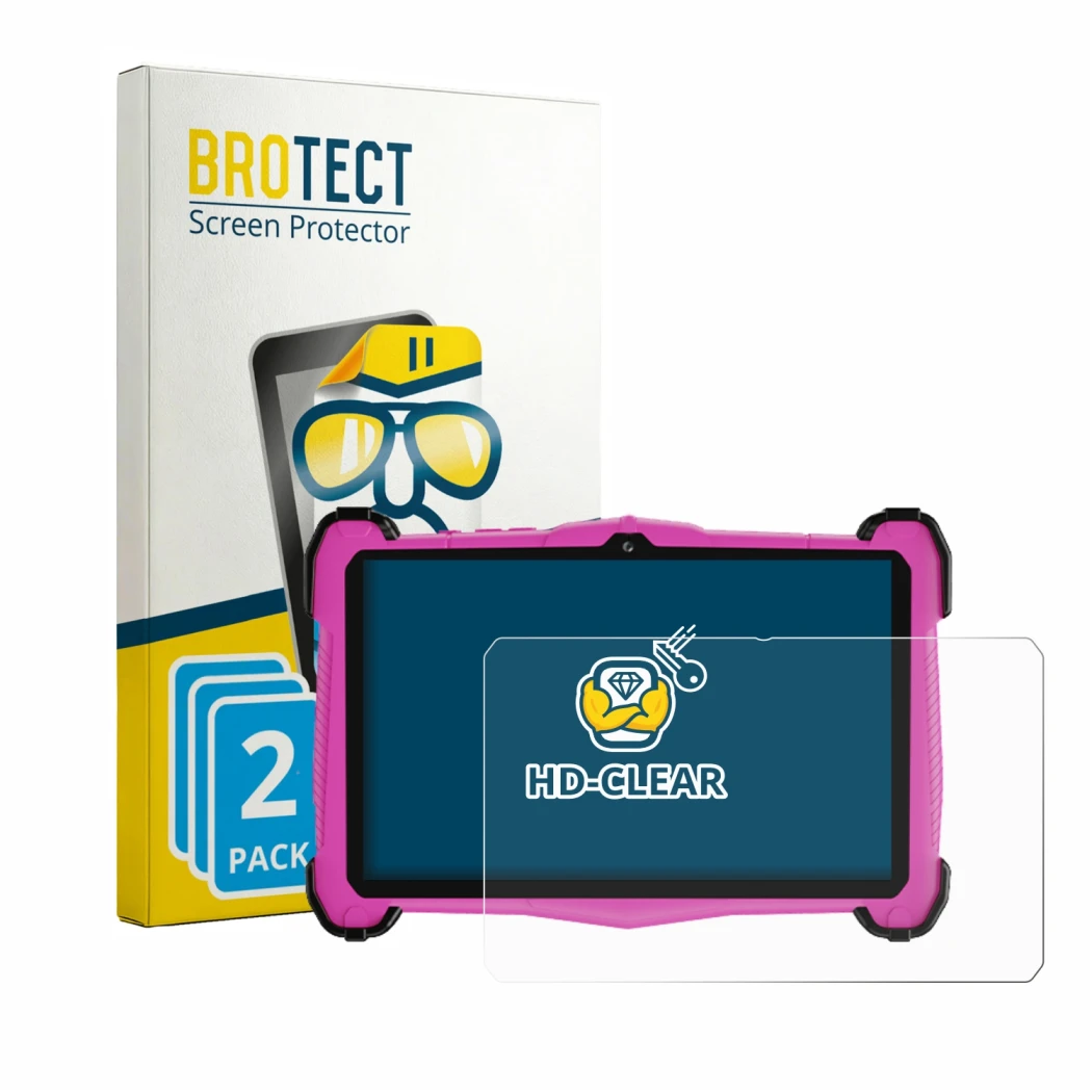 Parte frontal de un envase de producto con el logotipo de la marca BROTECT. Al lado se muestra el dispositivo EagleSoar E_764_