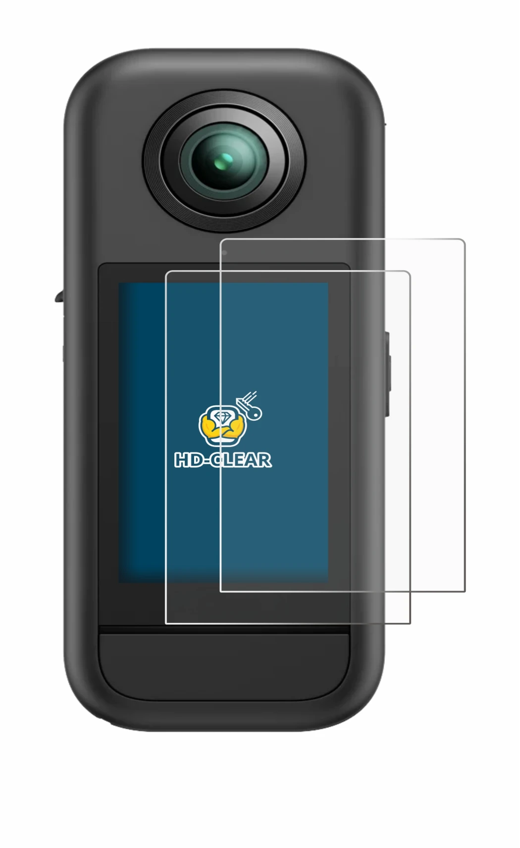 Imagen del dispositivo Akaso 360 con una amplia variedad de protectores de pantalla.