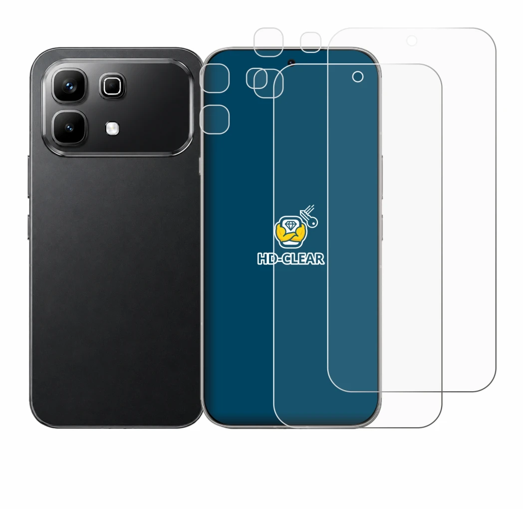Imagen del dispositivo Infinix Note 60 (Frontal+Cámara) con una amplia variedad de protectores de pantalla.