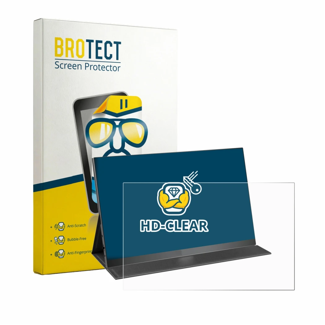 Parte frontal de un envase de producto con el logotipo de la marca BROTECT. Al lado se muestra el dispositivo Yodoit PTM16 16