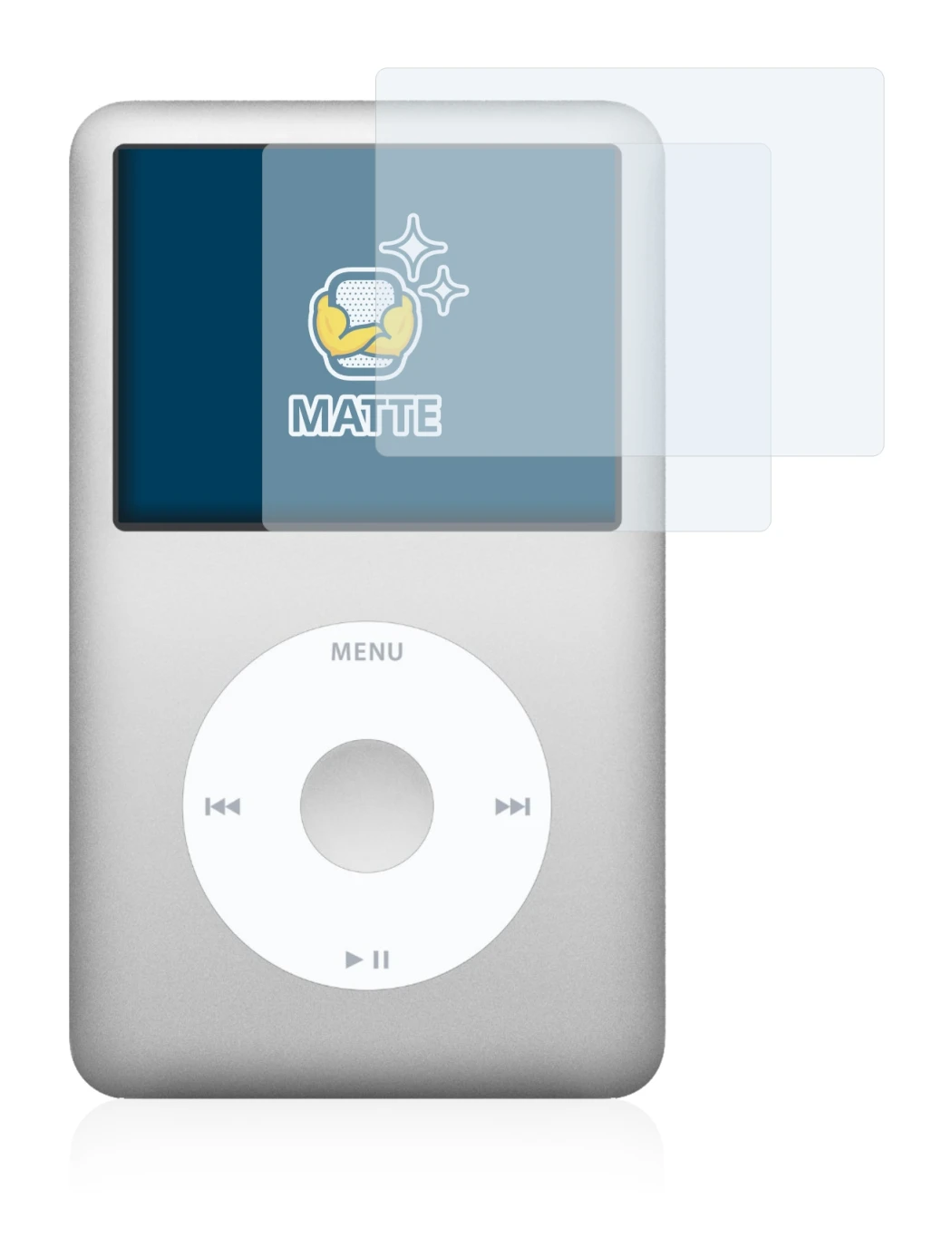 Imagen del dispositivo Apple iPod Classic (6a Gen.) con una amplia variedad de protectores de pantalla.