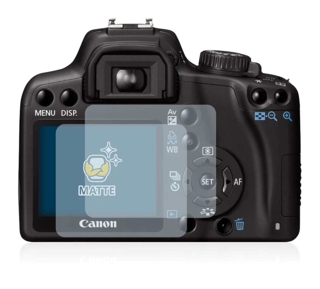 Imagen del dispositivo Canon EOS 1000D con una amplia variedad de protectores de pantalla.