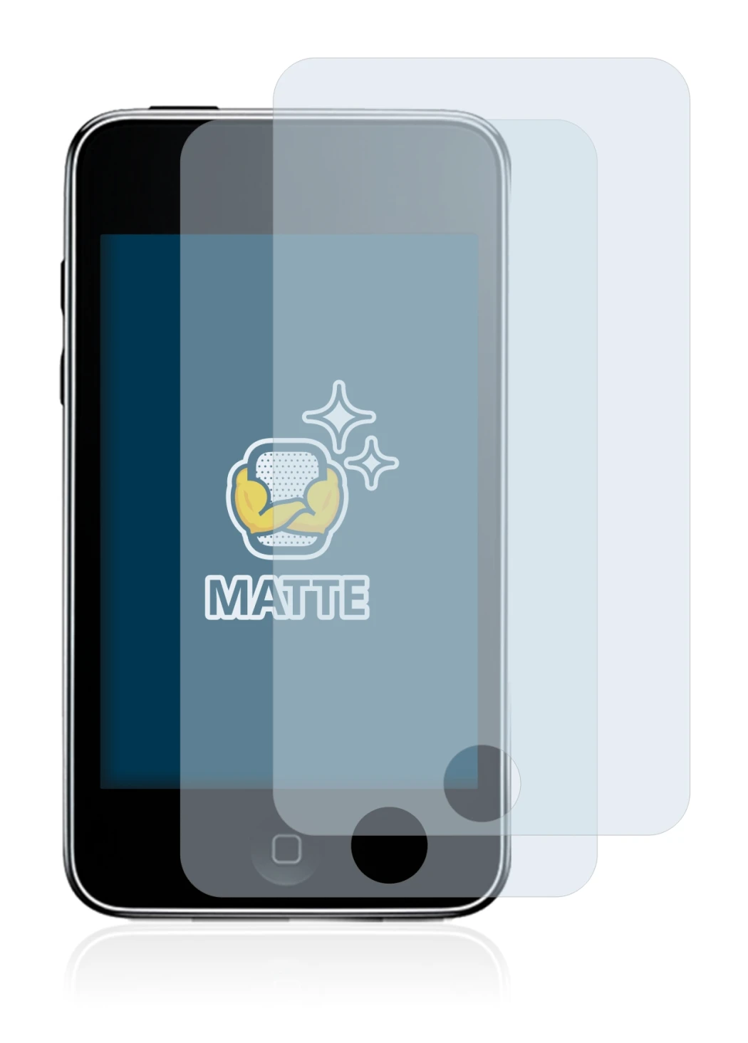 Imagen del dispositivo Apple iPod Touch (2a Gen.) con una amplia variedad de protectores de pantalla.