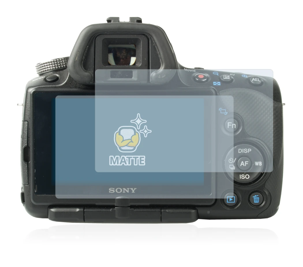 Imagen del dispositivo Sony Alpha 55 (SLT-A55V) con una amplia variedad de protectores de pantalla.
