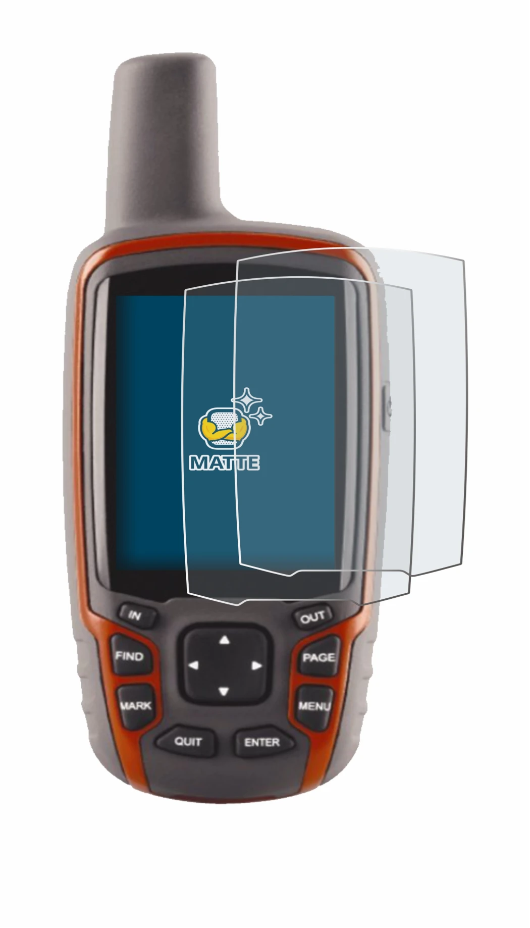 Imagen del dispositivo Garmin GPSMAP 62s con una amplia variedad de protectores de pantalla.
