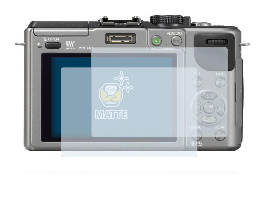 Imagen del dispositivo Panasonic Lumix DMC-GX1 con una amplia variedad de protectores de pantalla.
