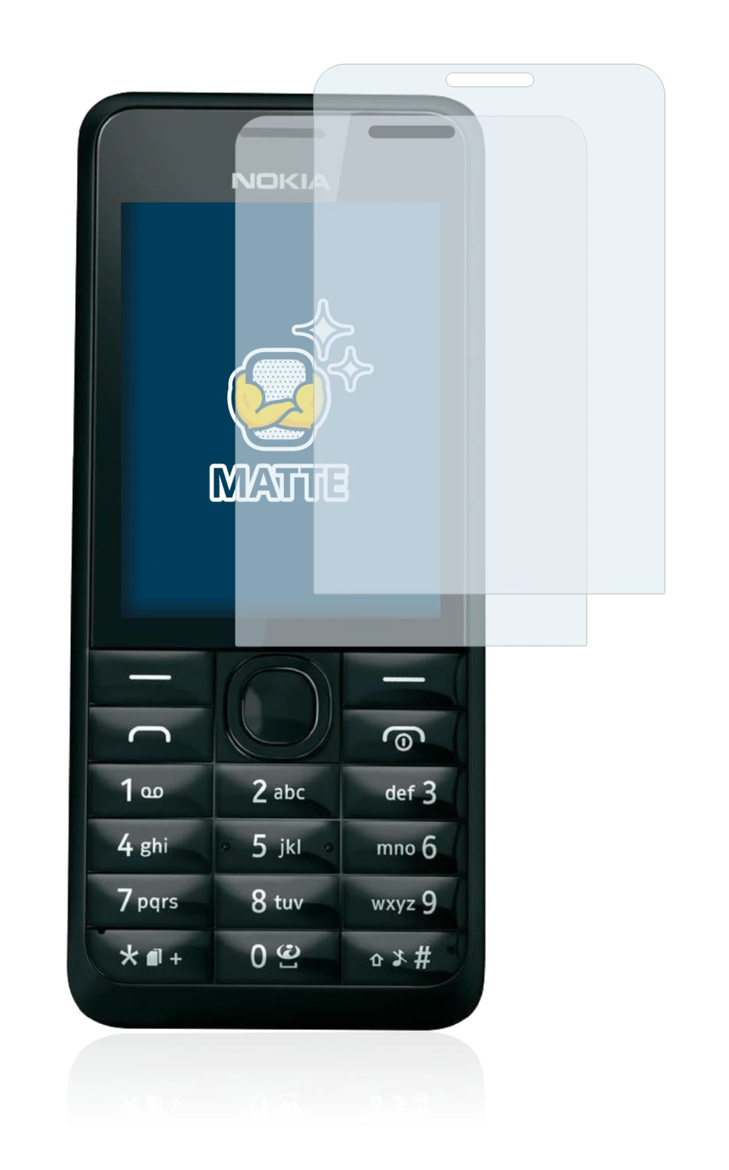 Imagen del dispositivo Nokia 301 con una amplia variedad de protectores de pantalla.