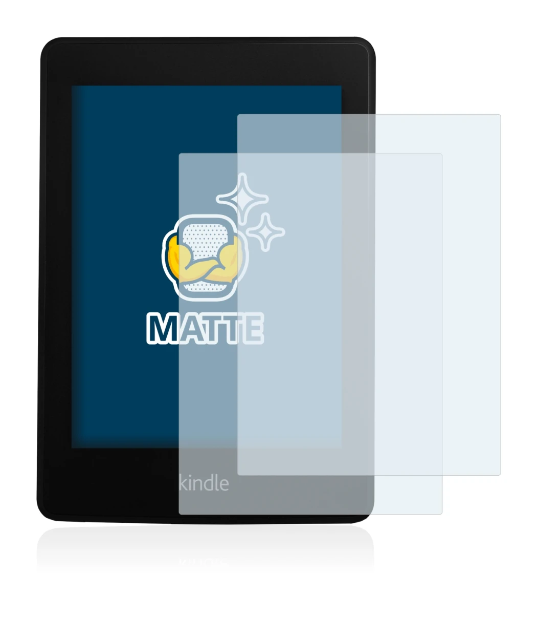 Imagen del dispositivo Amazon Kindle Paperwhite 2013 con una amplia variedad de protectores de pantalla.
