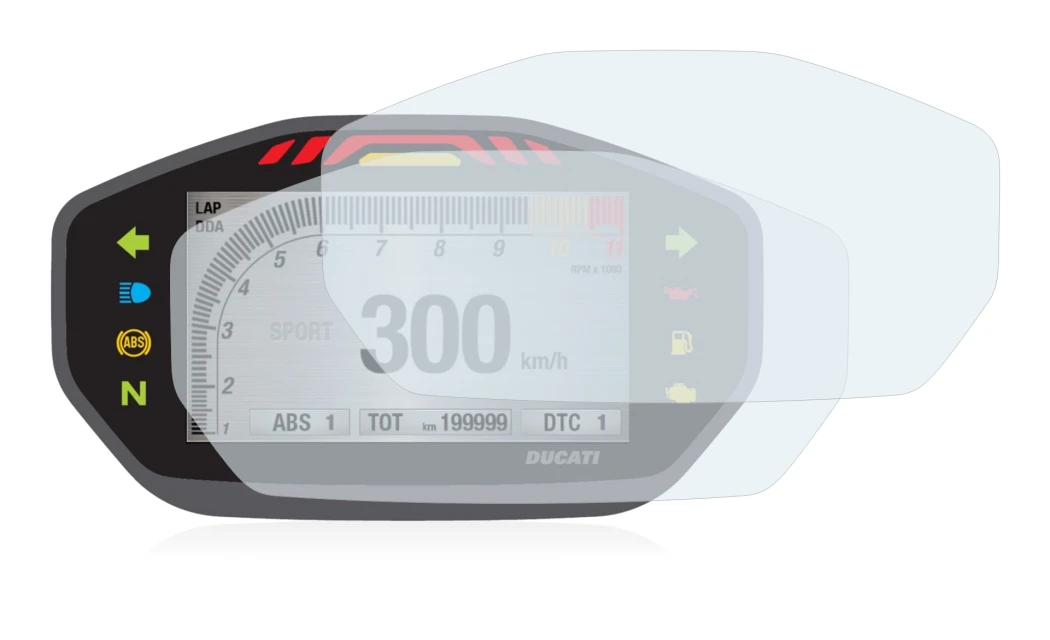 Imagen del dispositivo Ducati Monster 1200 Colour-TFT-Display con una amplia variedad de protectores de pantalla.