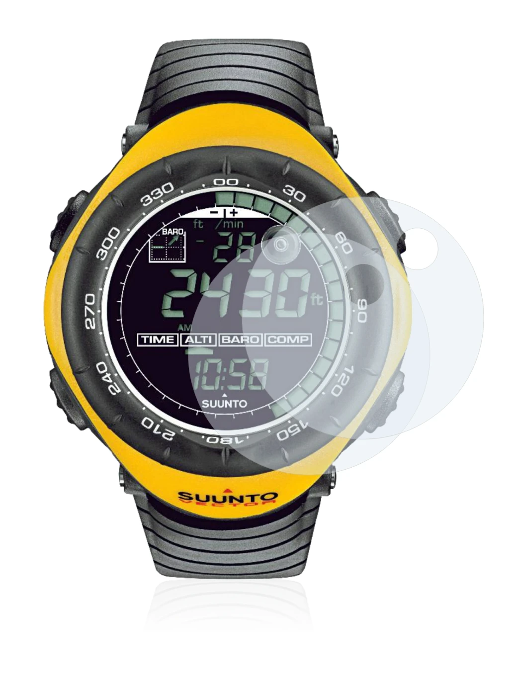 Imagen del dispositivo Suunto Vector Yellow con una amplia variedad de protectores de pantalla.