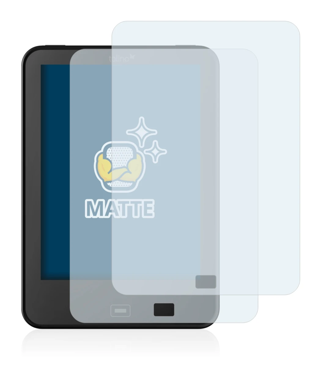 Imagen del dispositivo Tolino Vision 2 con una amplia variedad de protectores de pantalla.