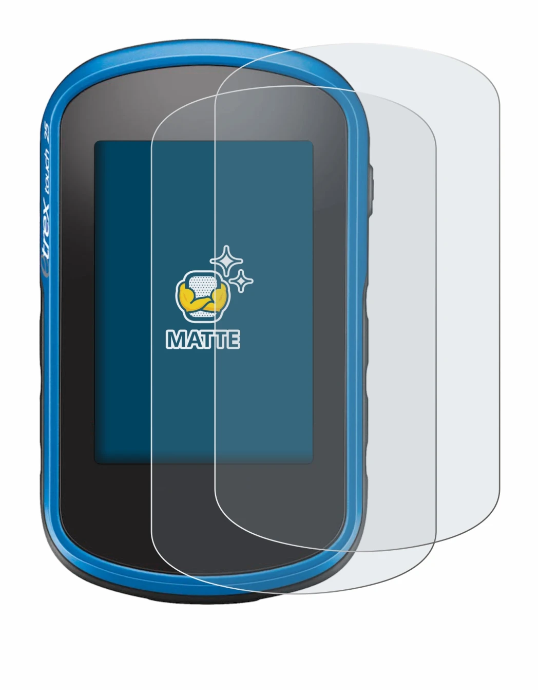 Imagen del dispositivo Garmin eTrex Touch 35 con una amplia variedad de protectores de pantalla.