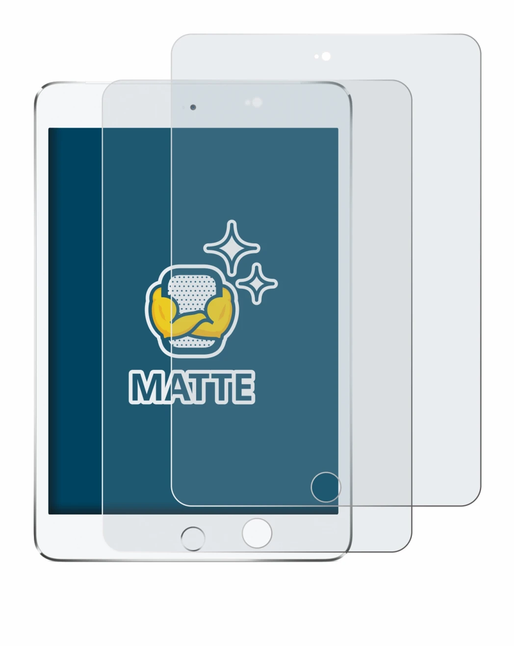Imagen del dispositivo Apple iPad Mini 4 2015 con una amplia variedad de protectores de pantalla.