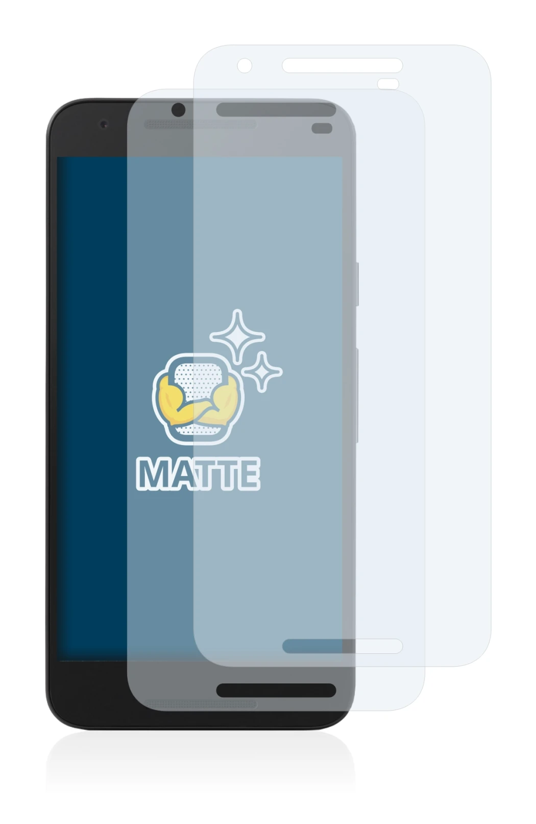 Imagen del dispositivo LG Nexus 5X con una amplia variedad de protectores de pantalla.