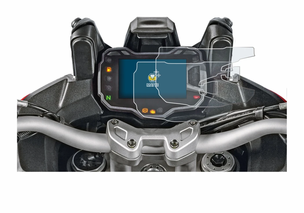 Imagen del dispositivo Ducati Multistrada 1200 2015+ Pantalla del velocímetro con una amplia variedad de protectores de pantal
