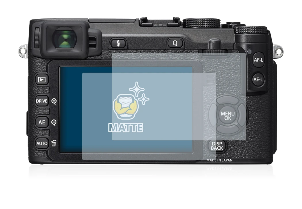 Imagen del dispositivo Fujifilm X-E2S con una amplia variedad de protectores de pantalla.