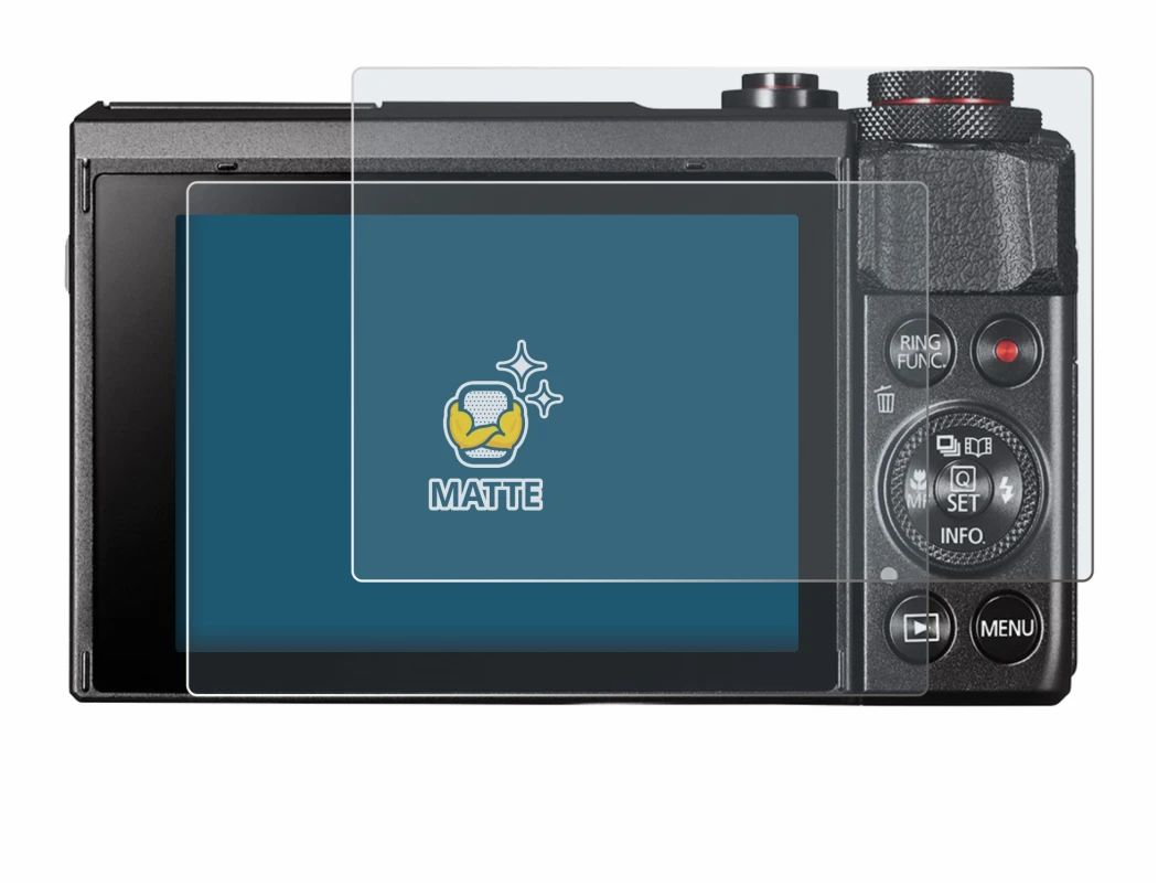 Imagen del dispositivo Canon PowerShot G7 X Mark II con una amplia variedad de protectores de pantalla.