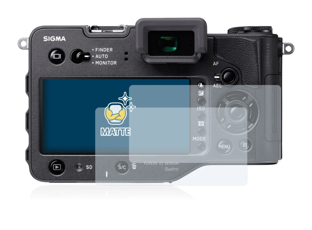 Imagen del dispositivo Sigma SD Quattro H con una amplia variedad de protectores de pantalla.