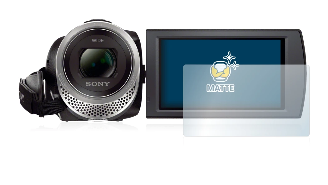 Imagen del dispositivo Sony FDR-AX53 con una amplia variedad de protectores de pantalla.