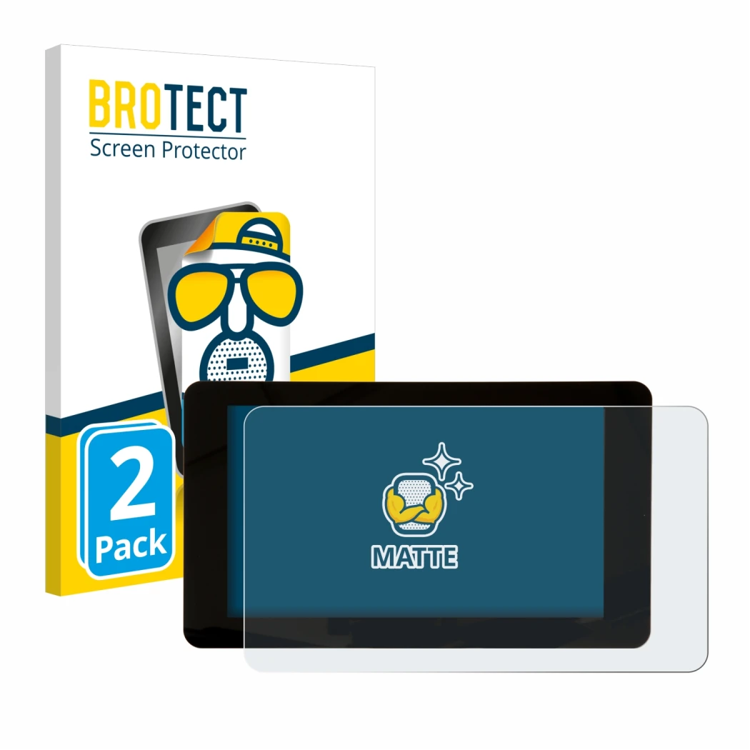 Parte frontal de un envase de producto con el logotipo de la marca BROTECT. Al lado se muestra el dispositivo Raspberry Pi Tou
