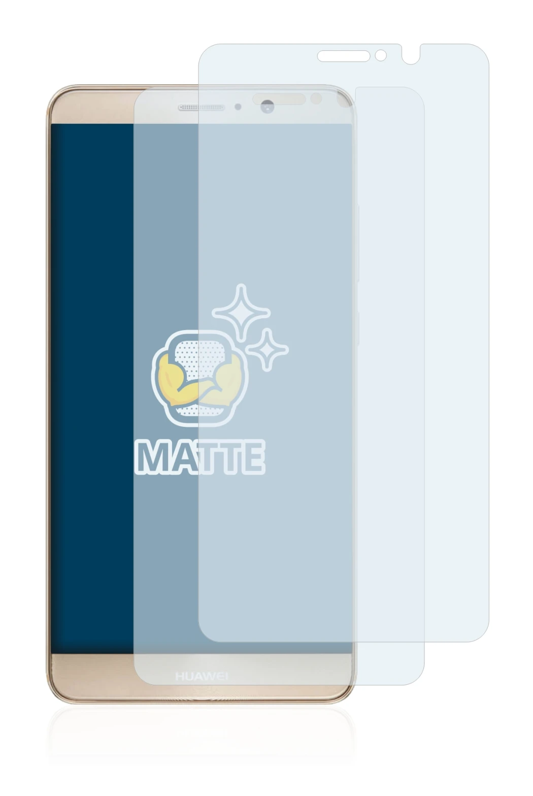 Imagen del dispositivo Huawei Mate 9 con una amplia variedad de protectores de pantalla.