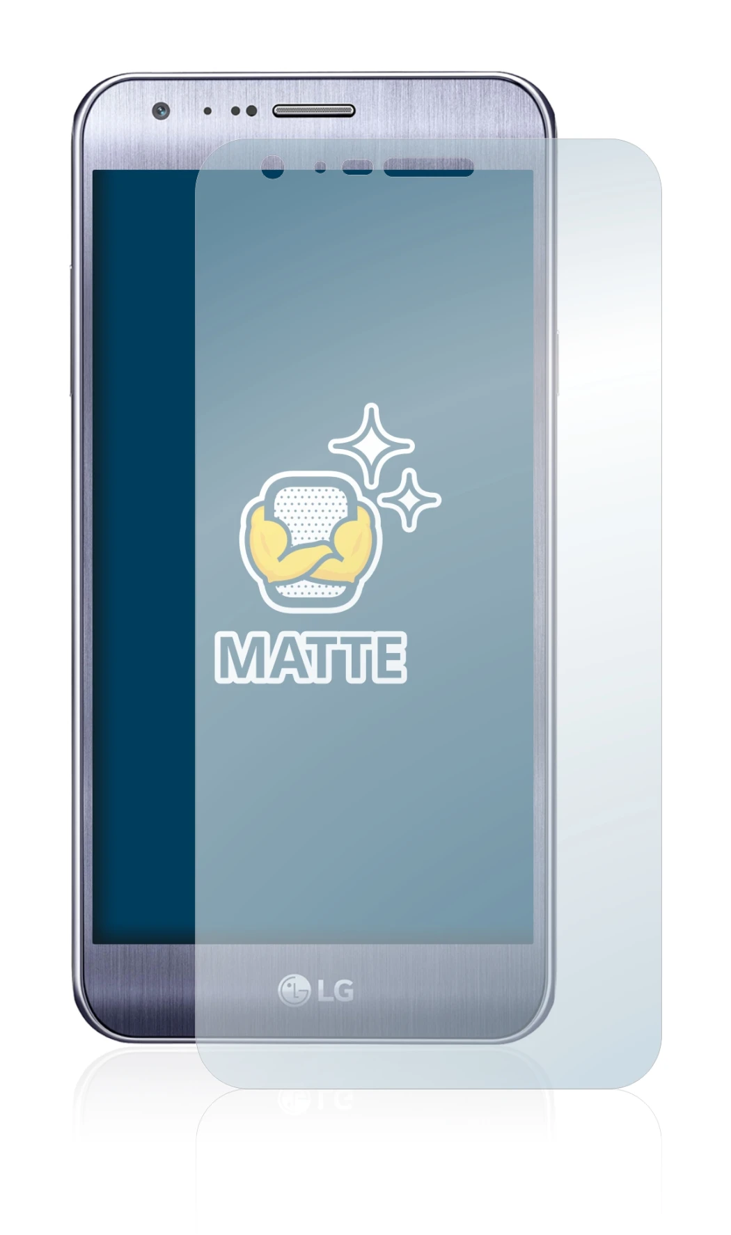 Imagen del dispositivo LG X Mach con una amplia variedad de protectores de pantalla.