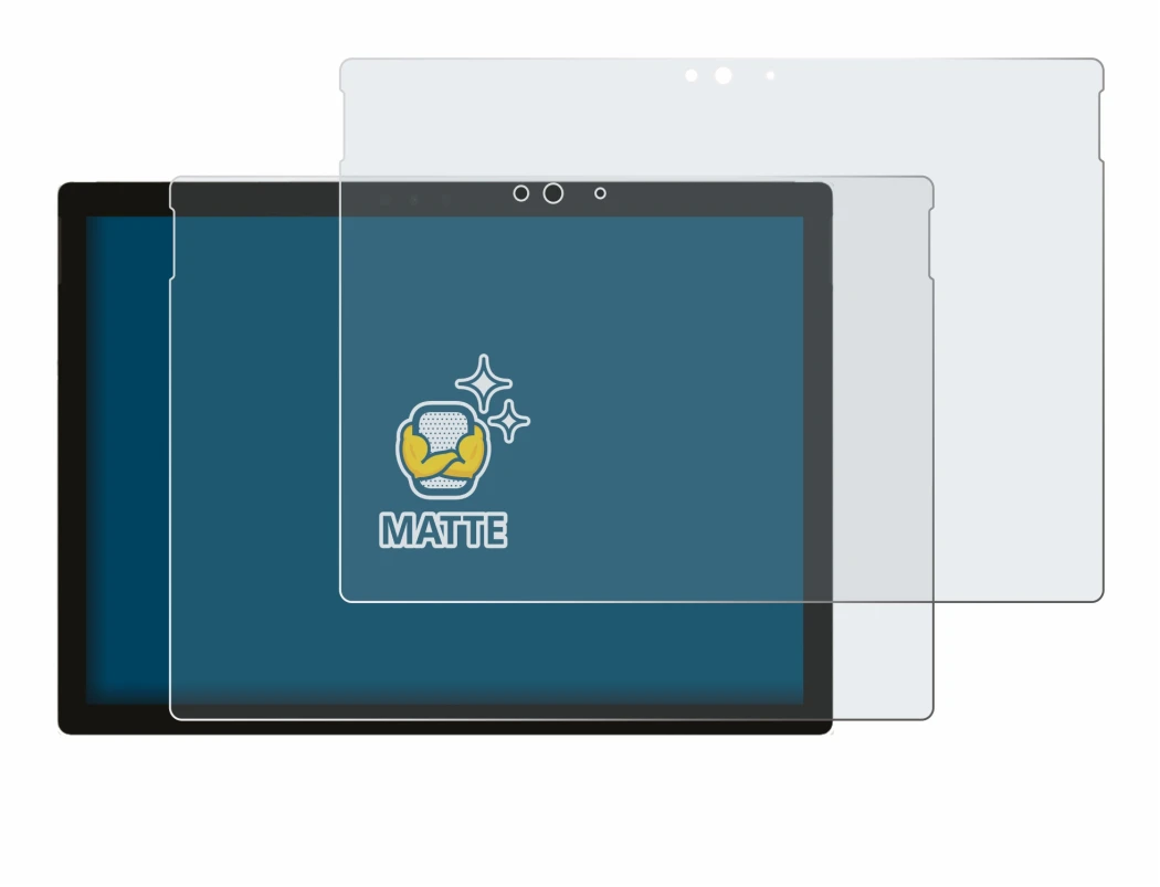 Imagen del dispositivo Microsoft Surface Pro 5 2017 con una amplia variedad de protectores de pantalla.