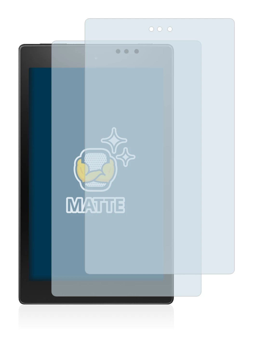 Imagen del dispositivo Amazon Fire HD 8 2018 (8a Gen.) con una amplia variedad de protectores de pantalla.