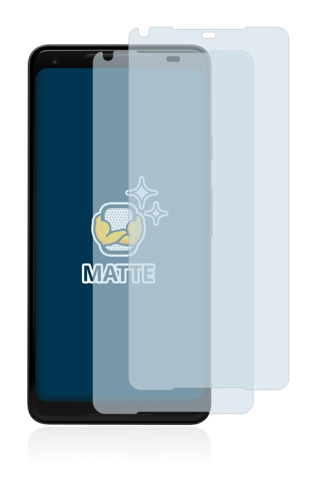 Imagen del dispositivo Google Pixel 2 XL con una amplia variedad de protectores de pantalla.