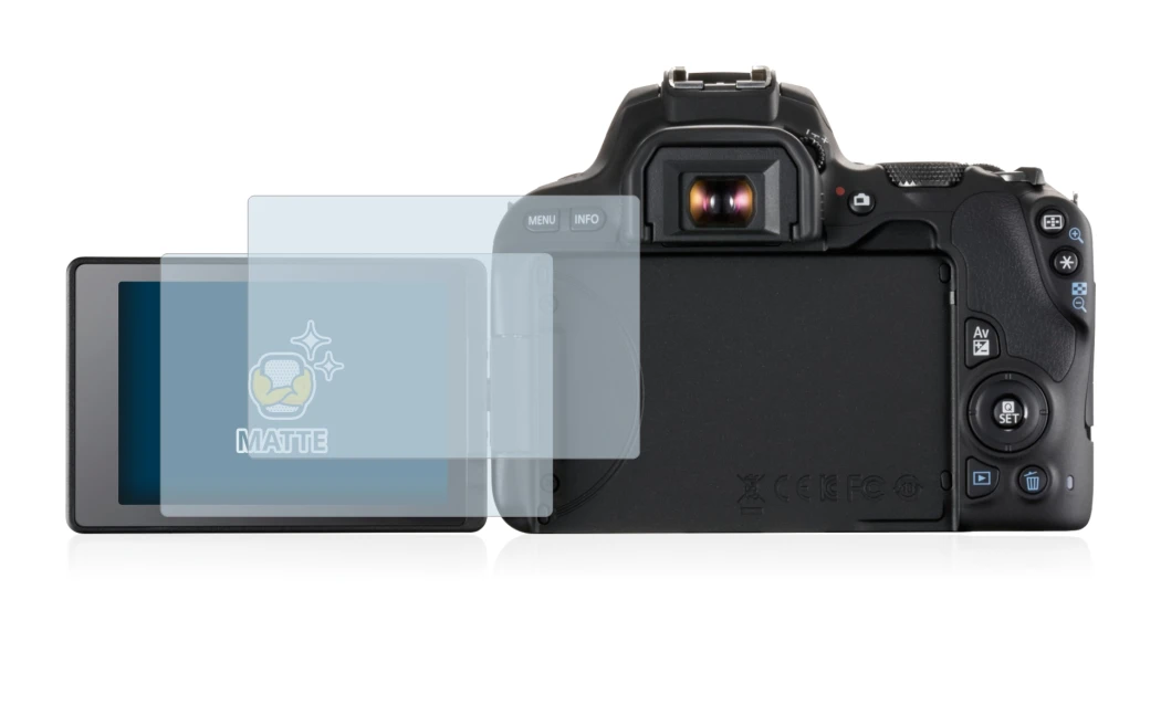 Imagen del dispositivo Canon EOS 200D con una amplia variedad de protectores de pantalla.