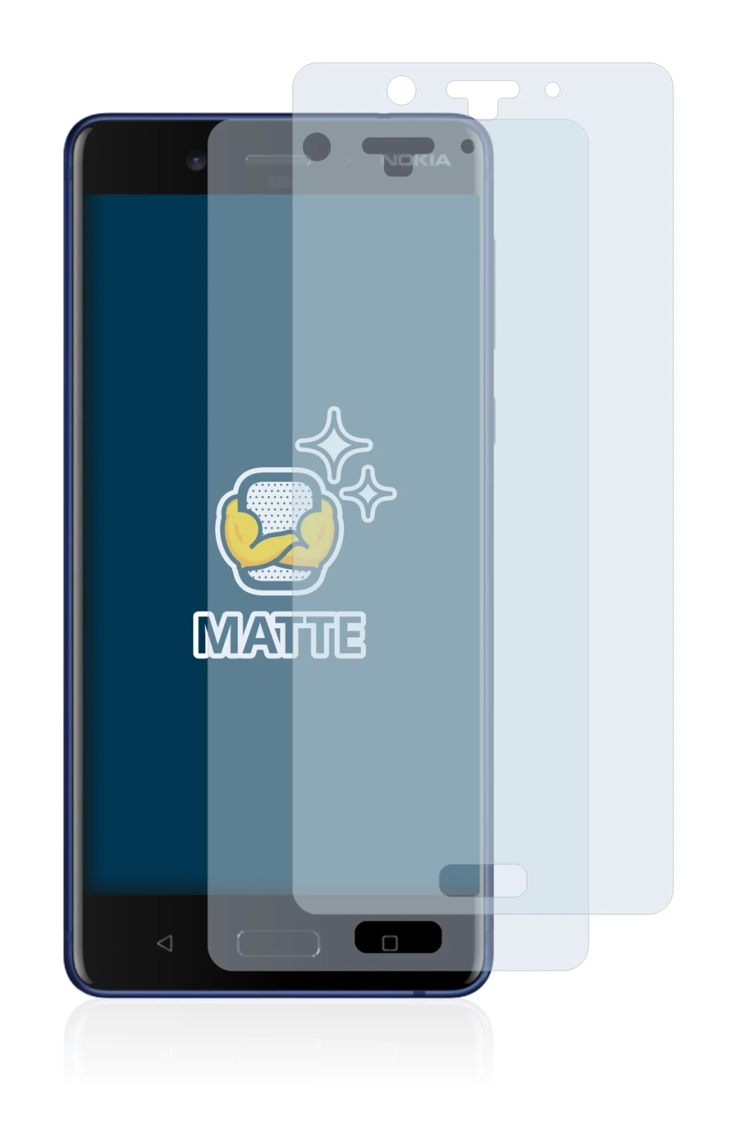 Imagen del dispositivo Nokia 8 con una amplia variedad de protectores de pantalla.