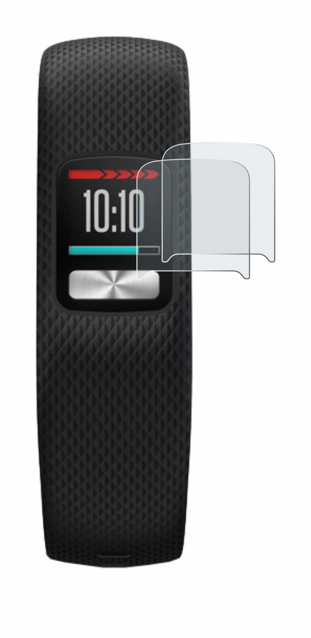 Imagen del dispositivo Garmin Vivofit 4 con una amplia variedad de protectores de pantalla.