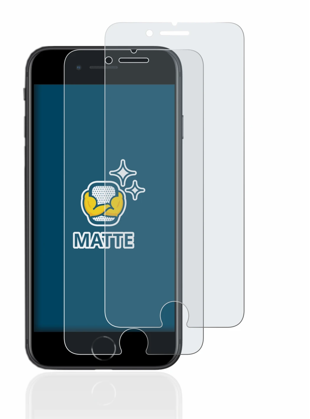 Imagen del dispositivo Apple iPhone SE 2 2020 con una amplia variedad de protectores de pantalla.