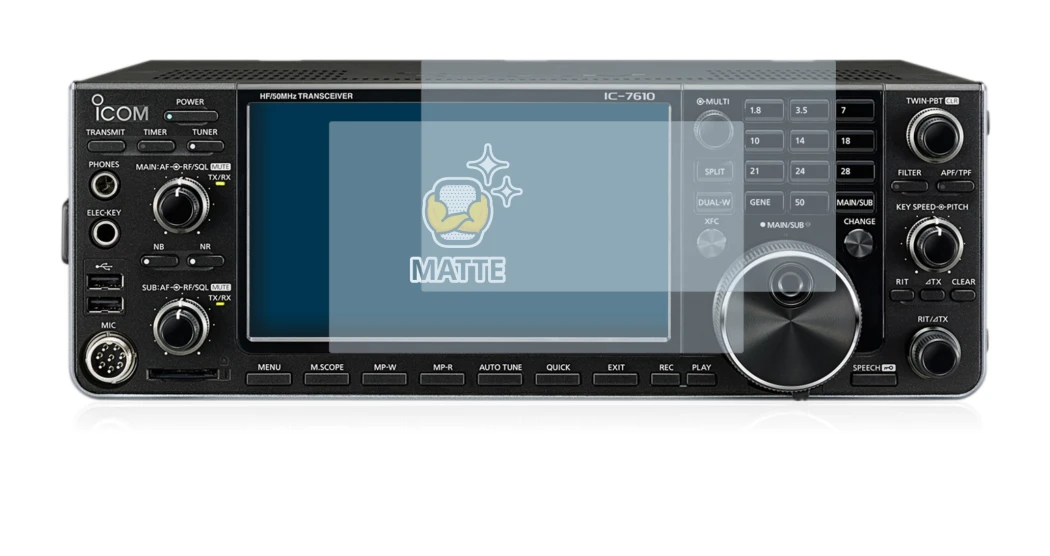 Imagen del dispositivo Icom IC-7610 con una amplia variedad de protectores de pantalla.