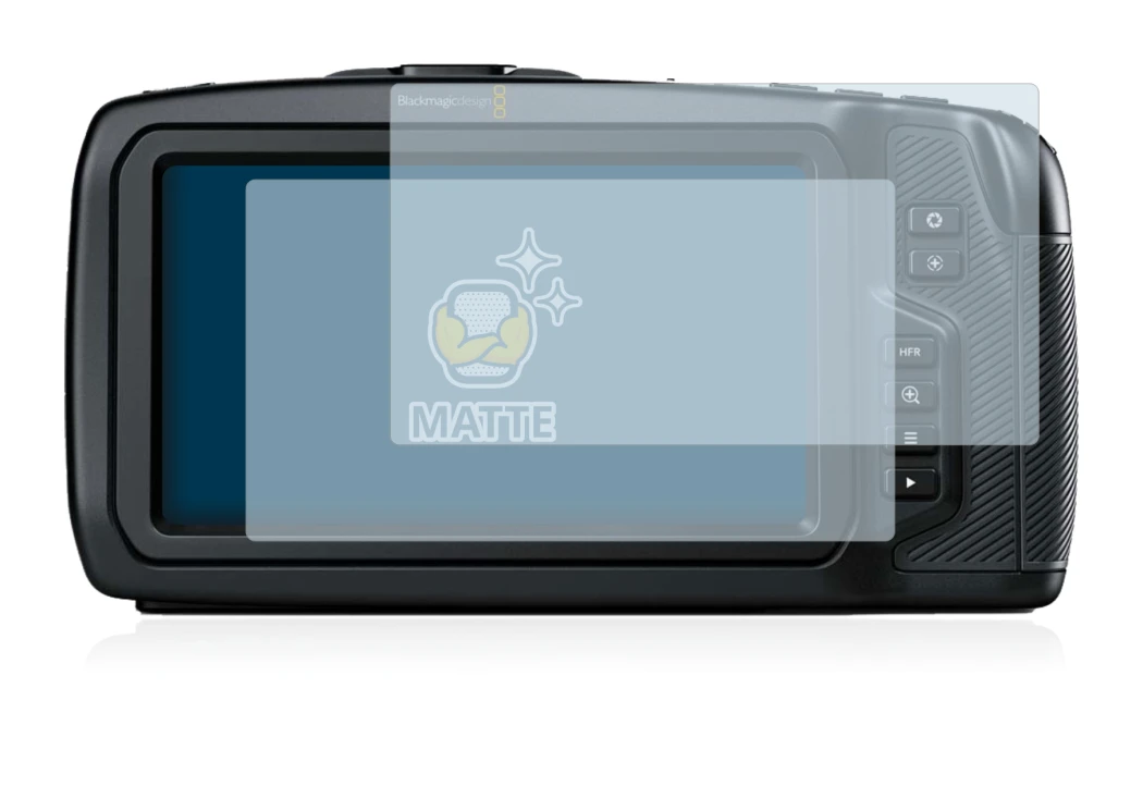 Imagen del dispositivo Blackmagic Pocket Cinema Camera 4K con una amplia variedad de protectores de pantalla.