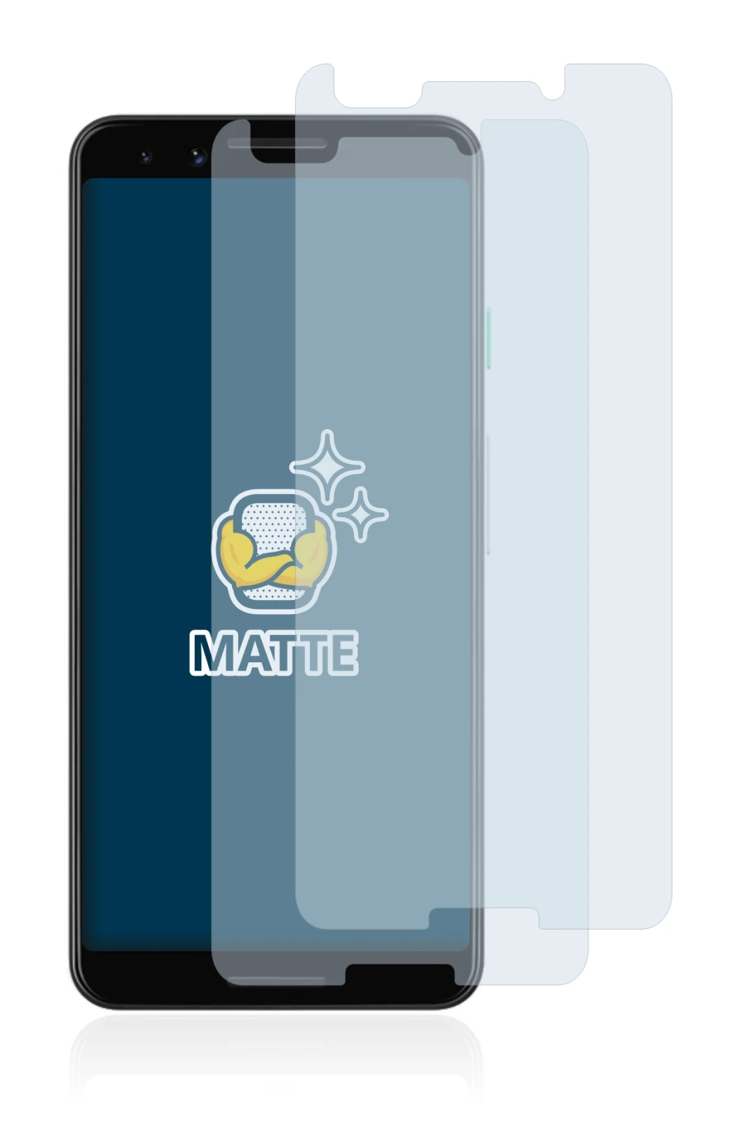 Imagen del dispositivo Google Pixel 3 con una amplia variedad de protectores de pantalla.