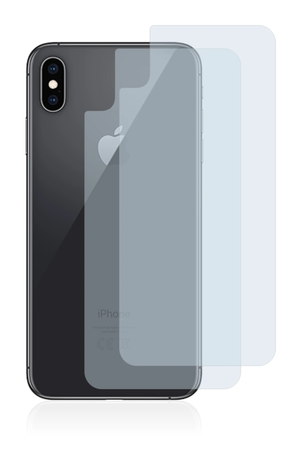 Imagen del dispositivo Apple iPhone Xs Max (Trasera) con una amplia variedad de protectores de pantalla.