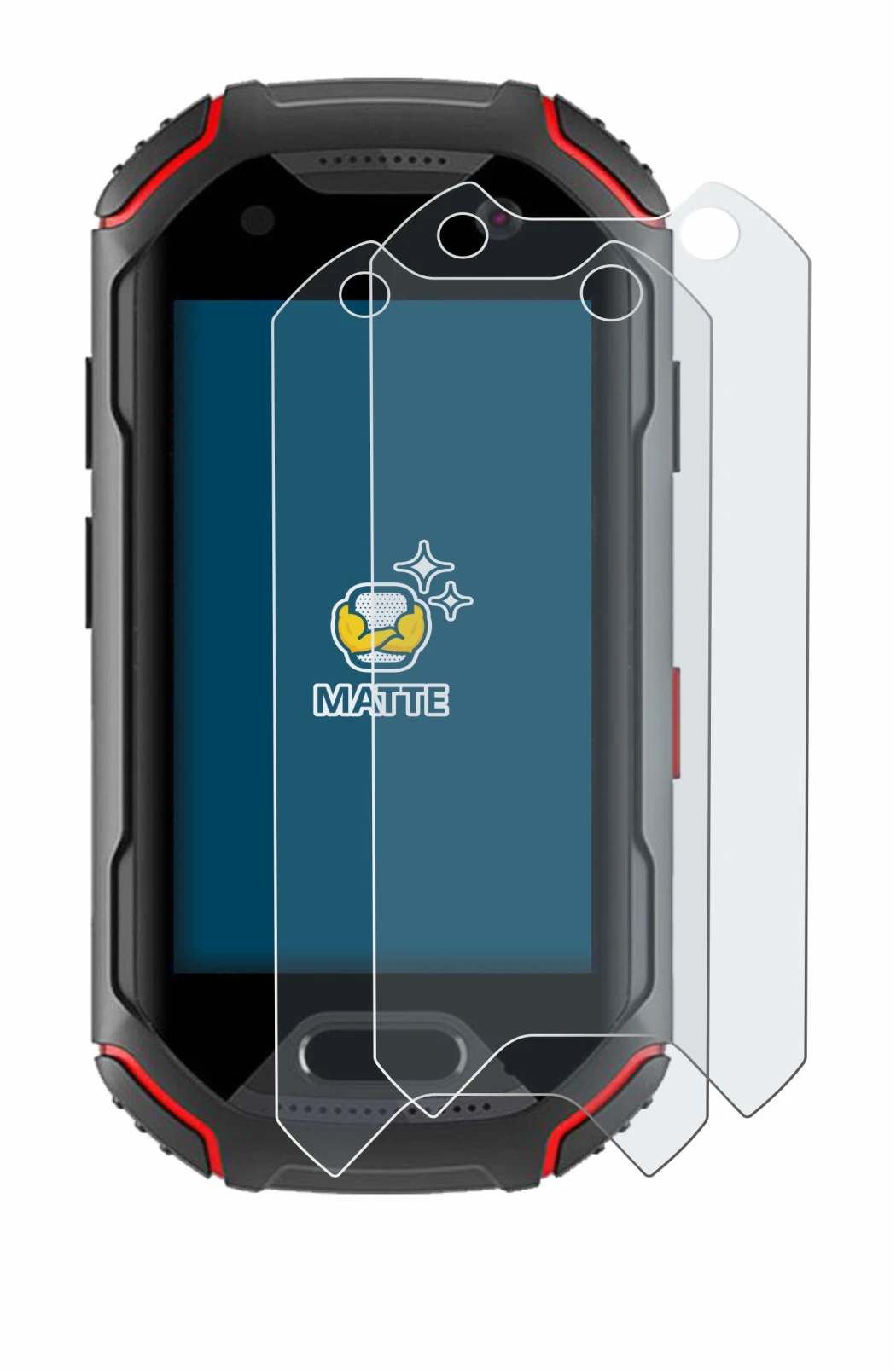 Imagen del dispositivo Unihertz Atom con una amplia variedad de protectores de pantalla.