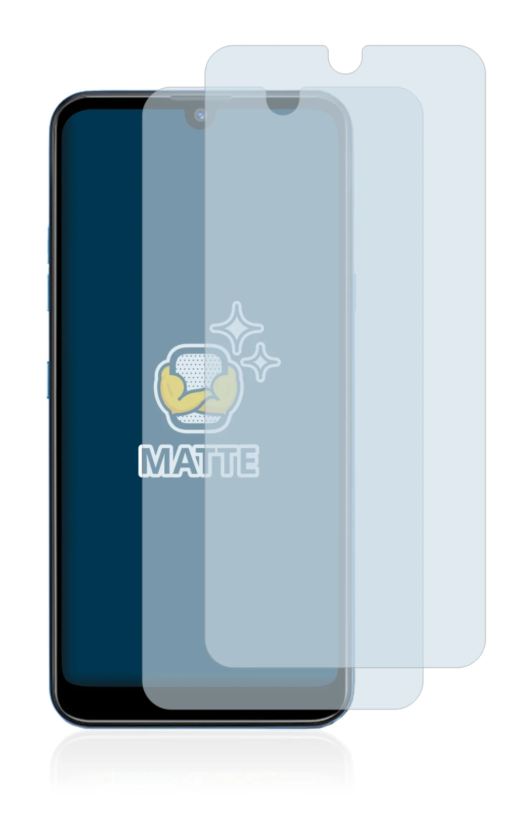 Imagen del dispositivo LG Q60 con una amplia variedad de protectores de pantalla.