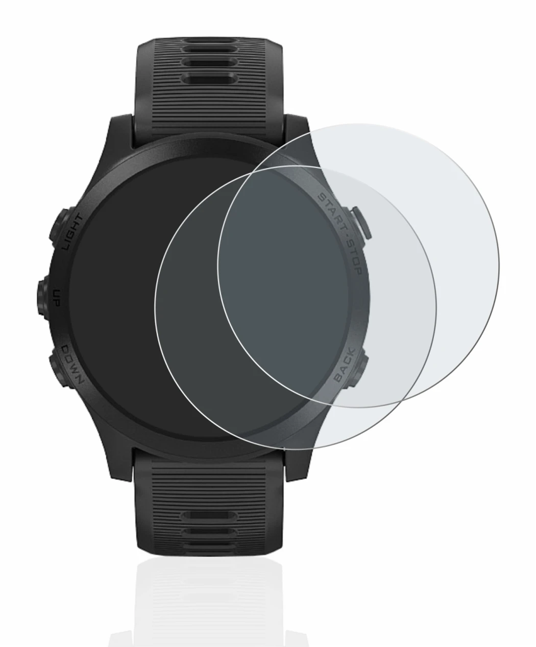 Imagen del dispositivo Garmin Forerunner 945 con una amplia variedad de protectores de pantalla.