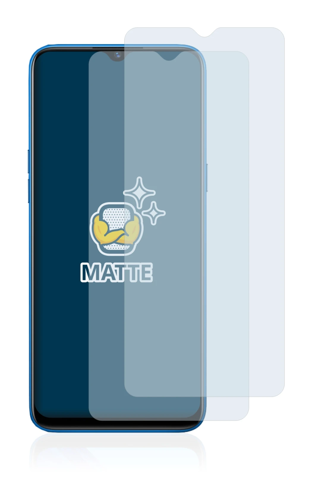 Imagen del dispositivo realme 5 con una amplia variedad de protectores de pantalla.