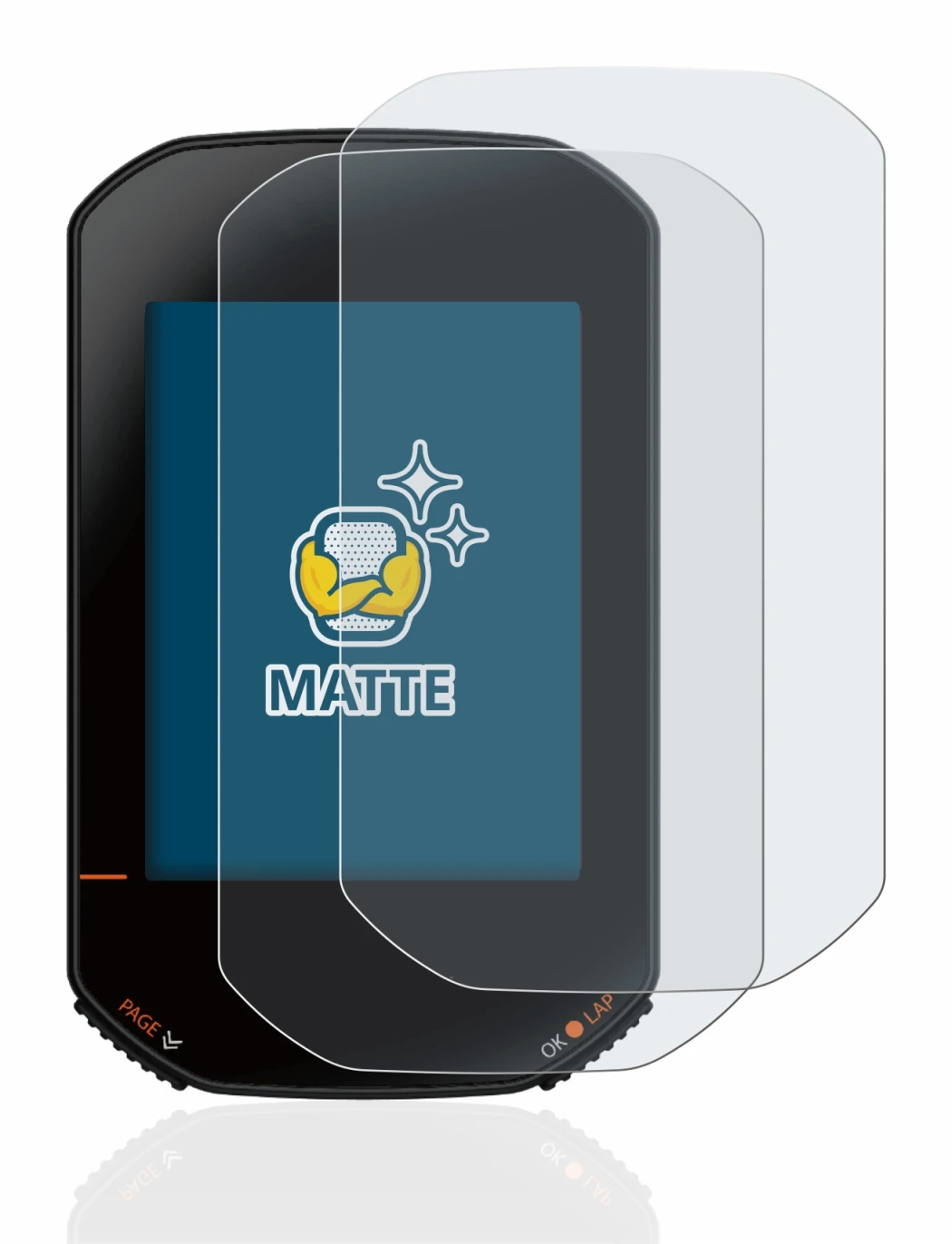 Imagen del dispositivo Bryton Rider 420 con una amplia variedad de protectores de pantalla.