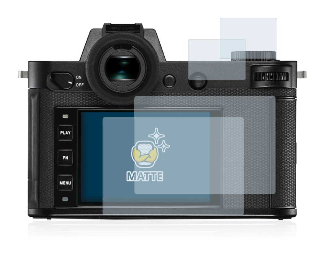 Imagen del dispositivo Leica SL2 con una amplia variedad de protectores de pantalla.