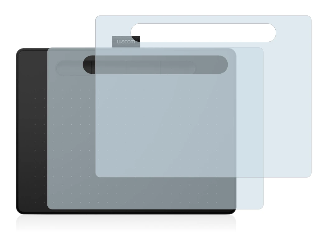 Imagen del dispositivo Wacom Intuos M con una amplia variedad de protectores de pantalla.