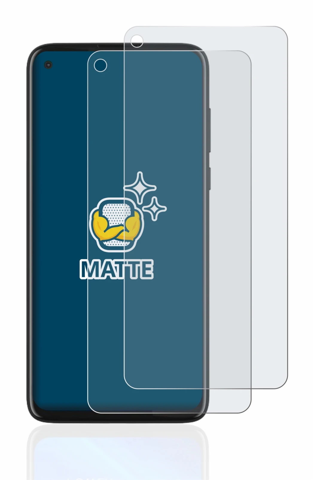 Imagen del dispositivo Motorola Moto G8 Power con una amplia variedad de protectores de pantalla.