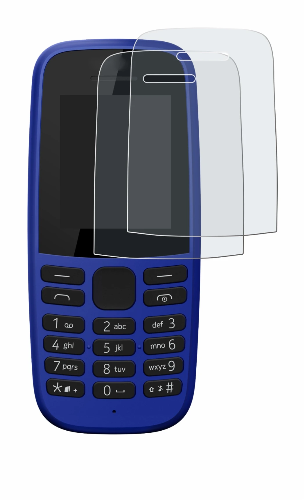 Imagen del dispositivo Nokia 105 DS 2019 con una amplia variedad de protectores de pantalla.